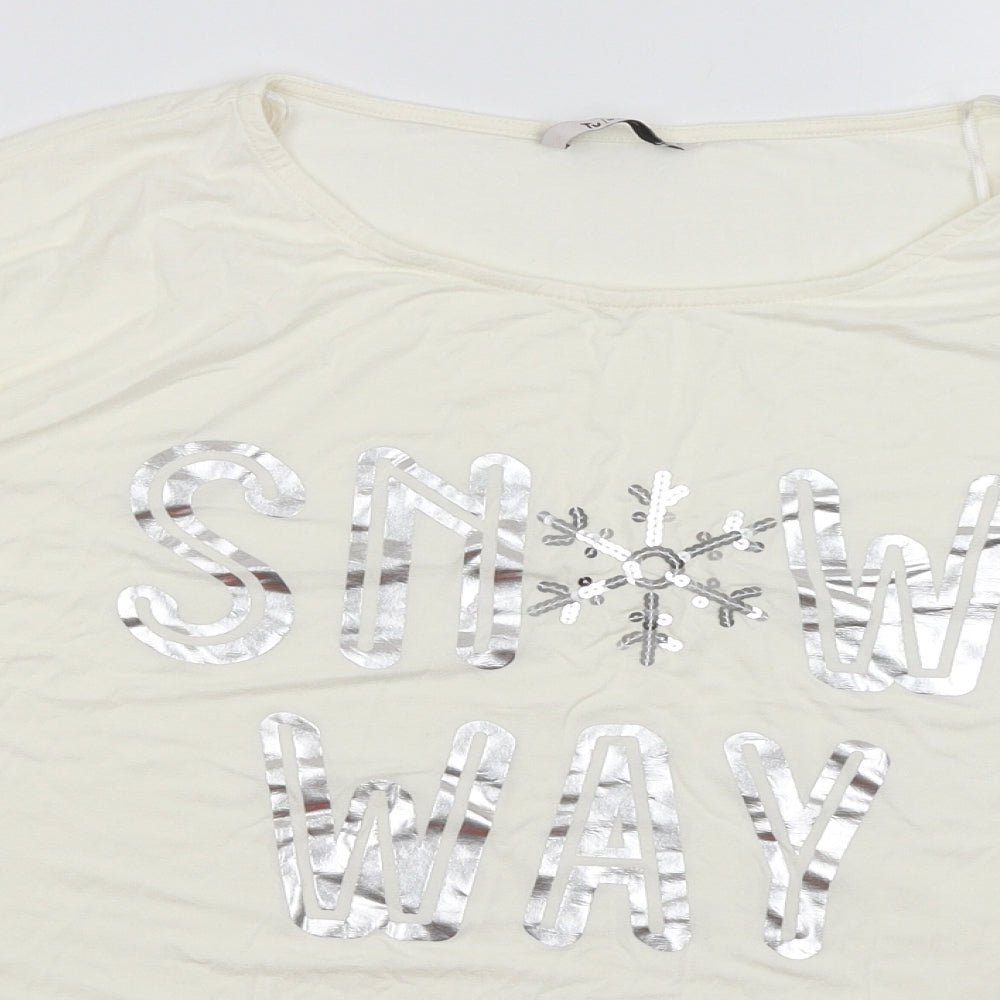 TU Womens Ivory   Basic T-Shirt Size 18  - Snow Way