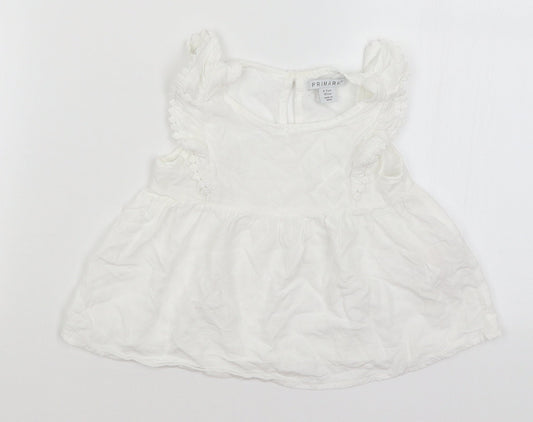 Primark Girls White   Basic Blouse Size 4-5 Years