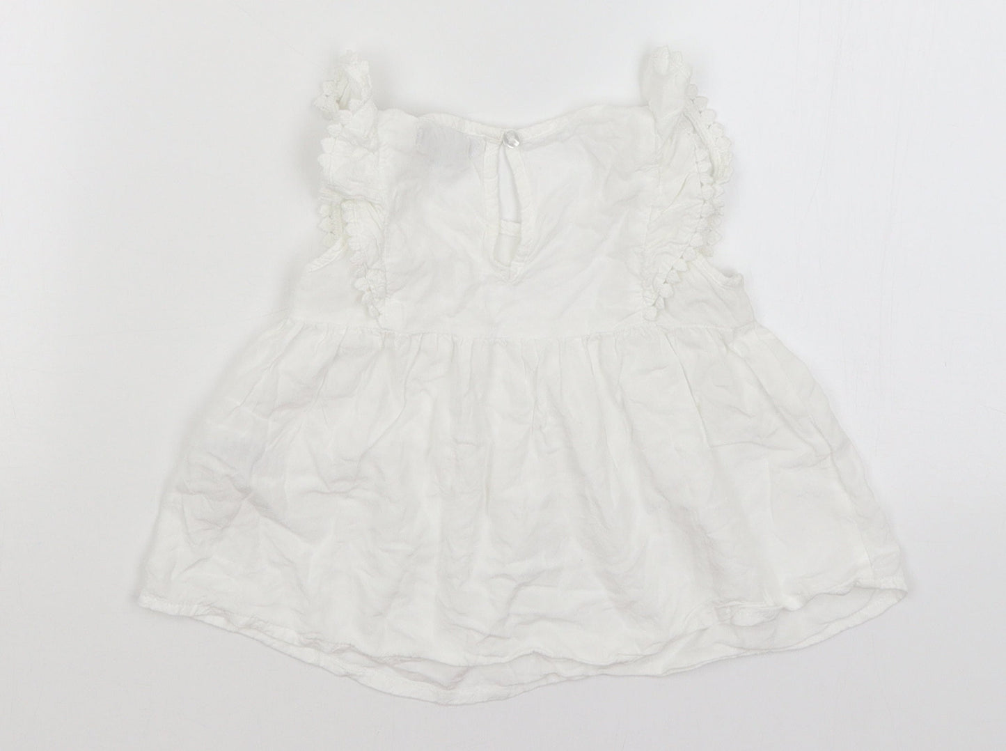 Primark Girls White   Basic Blouse Size 4-5 Years