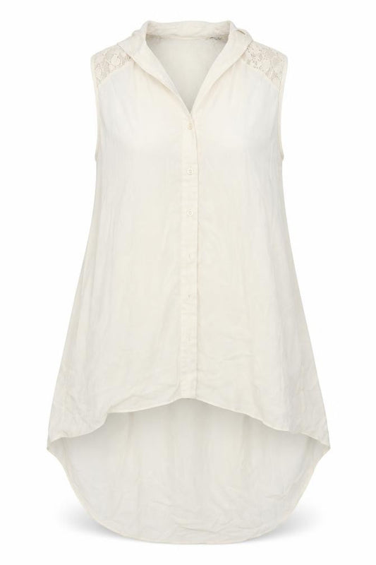 Dorothy Perkins Womens White  Mesh Basic Button-Up Size 10