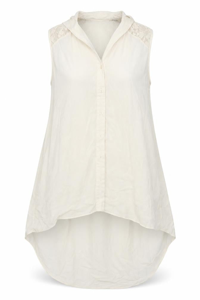 Dorothy Perkins Womens White  Mesh Basic Button-Up Size 10
