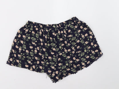 Preloved Primark Womens Blue Floral  Sweat Shorts Size 10 - Back