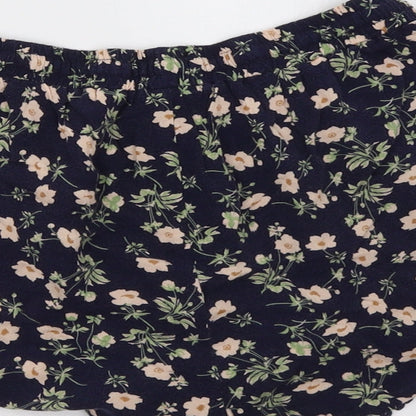 Preloved Primark Womens Blue Floral  Sweat Shorts Size 10 - Label