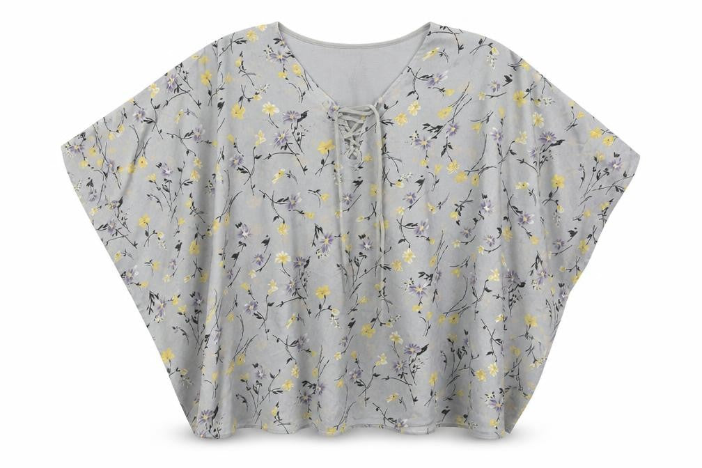 urban mist Womens Blue Floral  Wrap Blouse One Size