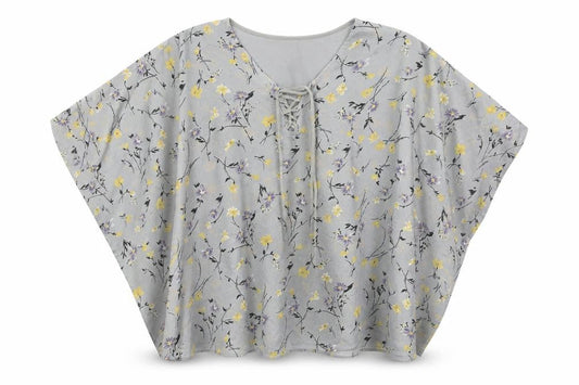 urban mist Womens Blue Floral  Wrap Blouse One Size