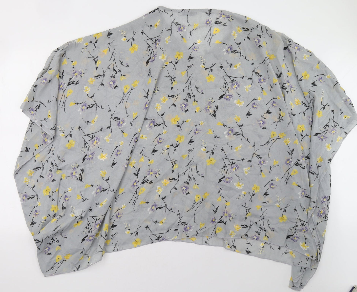 urban mist Womens Blue Floral  Wrap Blouse One Size