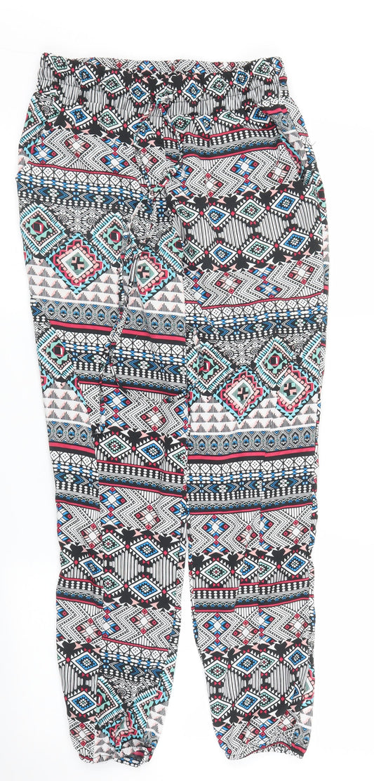 Kirra Womens Black Geometric  Bloomer Trousers Size M L27 in