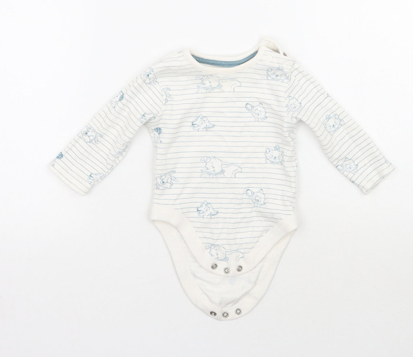 George Baby White Striped  Catsuit One-Piece Size 3-6 Months  - Disney