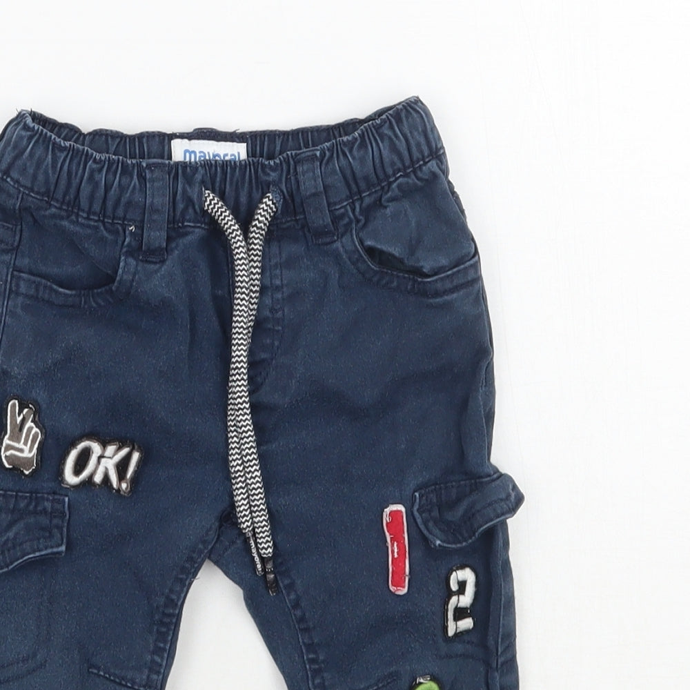 Mayoral Boys Blue   Cargo Trousers Size 9 Months