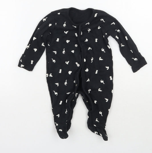 George Baby Black Geometric  Babygrow One-Piece Size 0-3 Months