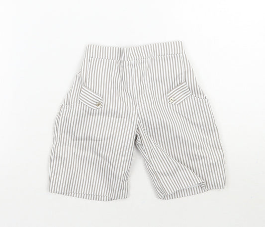 Pretty Originals Boys White Striped  Bermuda Shorts Size 3 Years