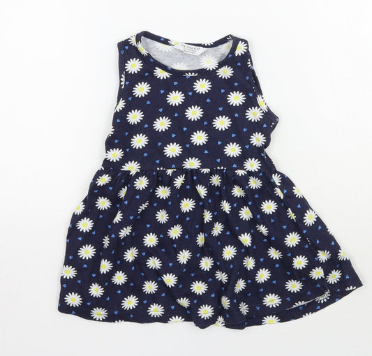Primark Girls Blue Floral  A-Line  Size 24 Months