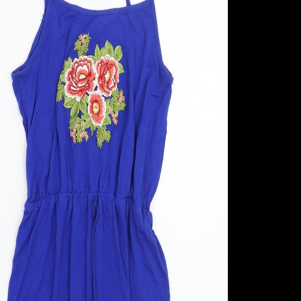 Primark Womens Blue Floral  A-Line  Size 8