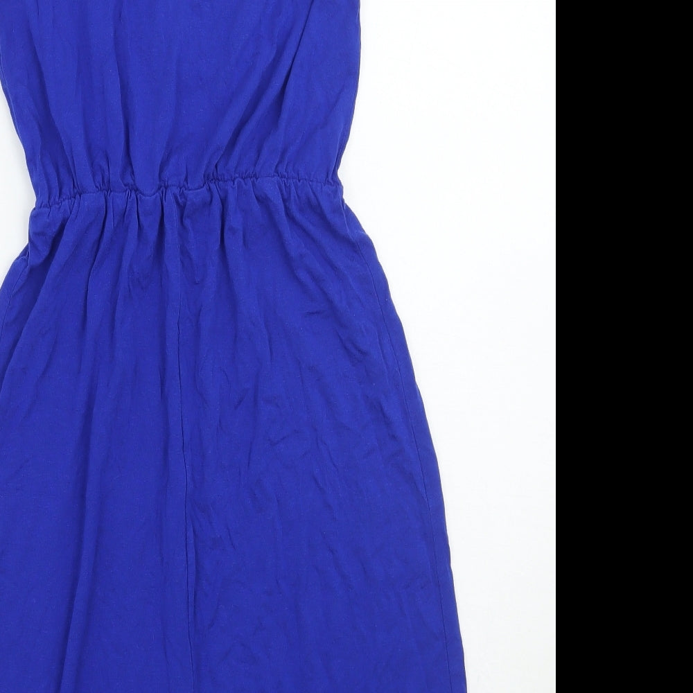 Primark Womens Blue Floral  A-Line  Size 8