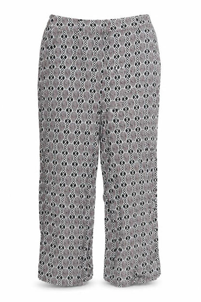 Next Womens White Geometric  Cropped Trousers Size 10 L20 in