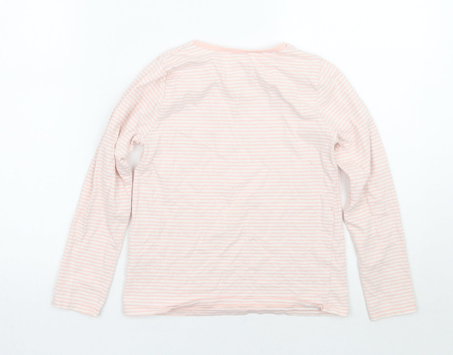 George Girls Pink Striped  Basic T-Shirt Size 9-10 Years
