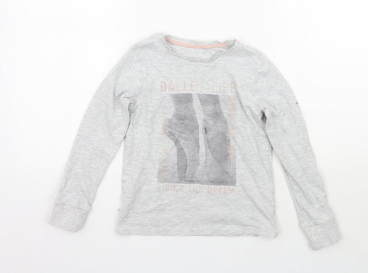 George Girls Grey   Basic T-Shirt Size 9-10 Years