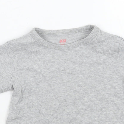 H&M Girls Grey   Basic T-Shirt Size 3 Years