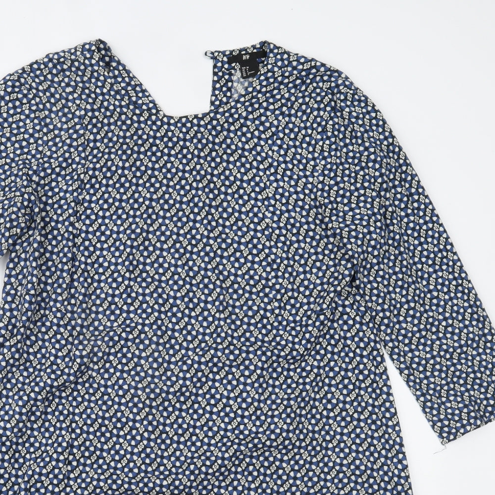 H&M Womens Blue Floral  A-Line  Size 10
