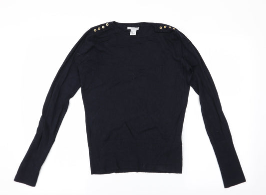 H&M Womens Black   Pullover Jumper Size M