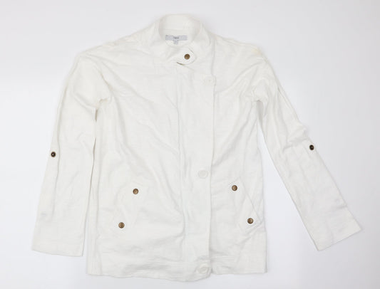 NEXT Womens White   Jacket Coat Size 10  - roll up sleeve