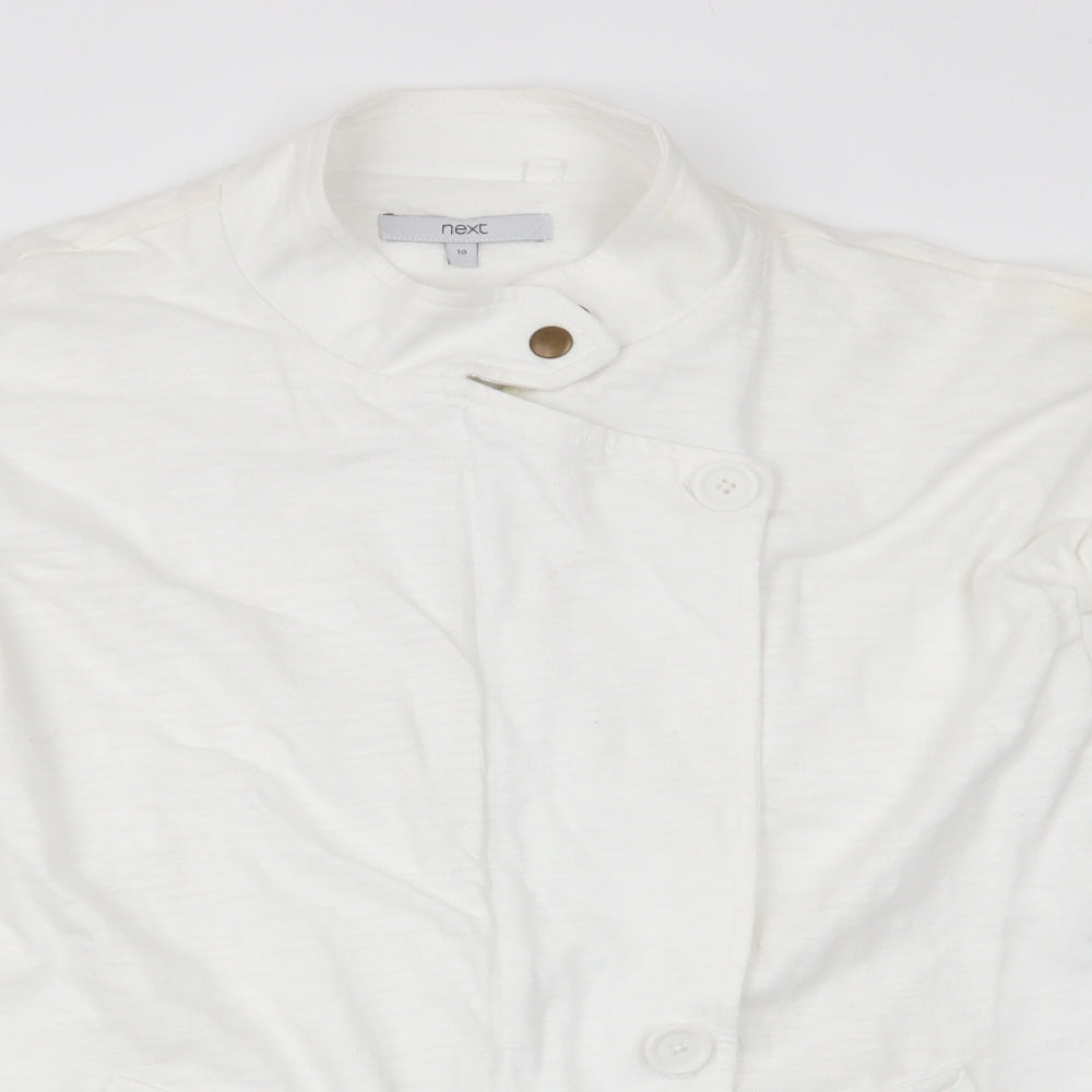 NEXT Womens White   Jacket Coat Size 10  - roll up sleeve