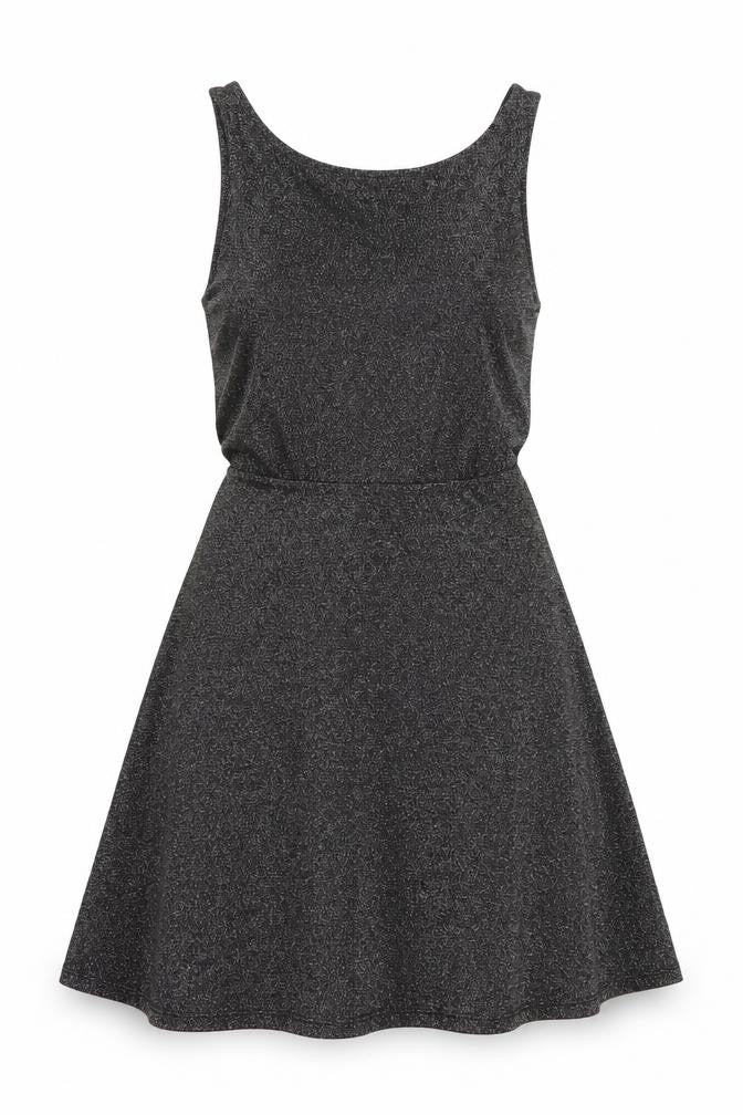 Divided Womens Black   Fit & Flare  Size 10  - Glitter effect Deep V Back