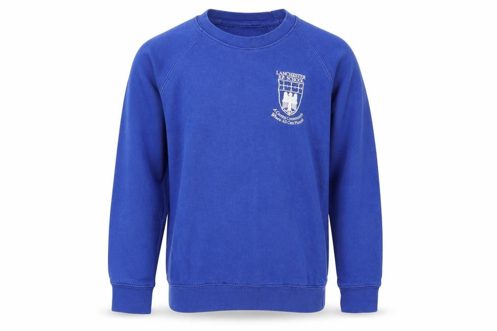 AWDis  Boys Blue   Pullover Sweatshirt Size 7-8 Years  - Lanchester E.P. School