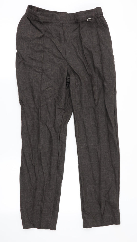 Marks and Spencer Womens Brown   Trousers  Size 12 L28 in - Back Elastication