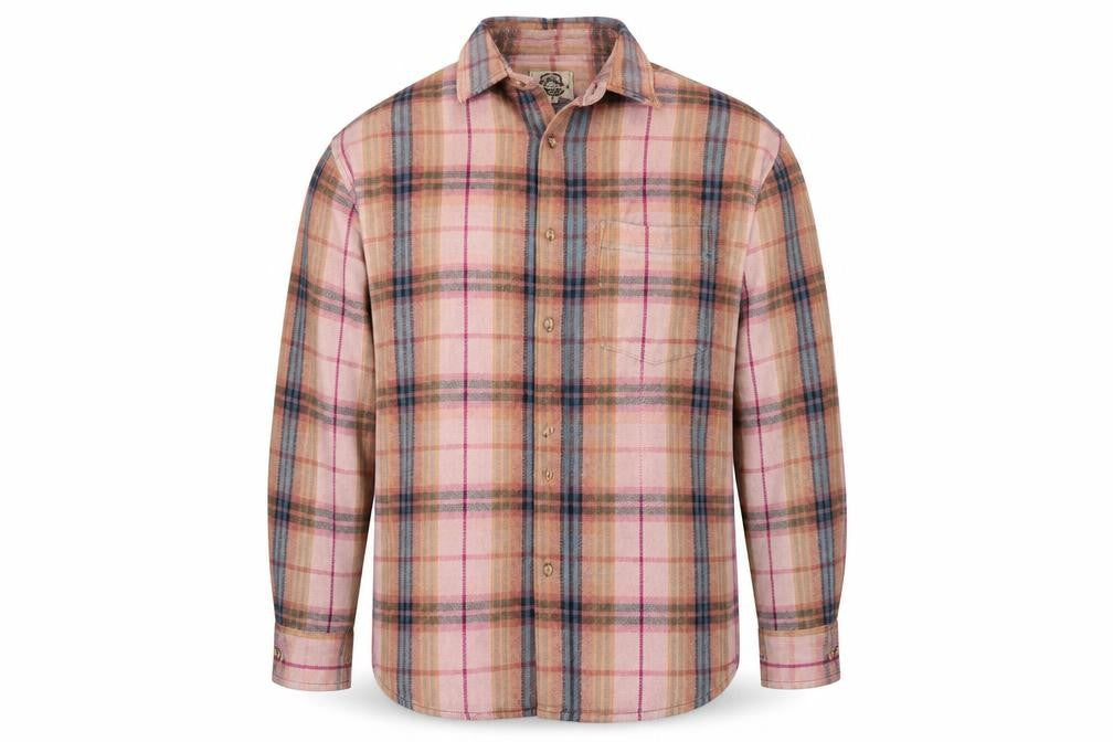 Natif Mens Orange Check   Button-Up Size M