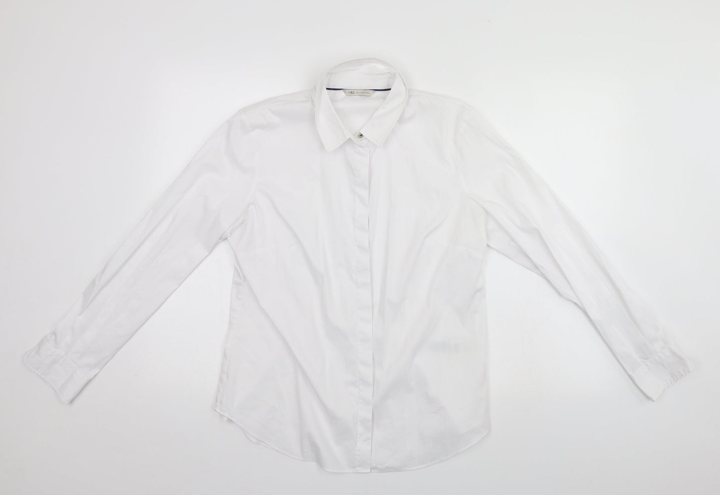 Marks and Spencer Mens White    Button-Up Size 14
