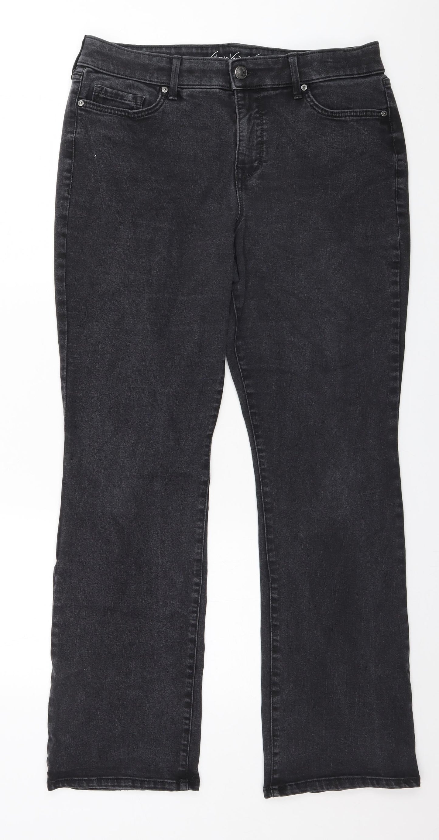 Preworn Womens Grey   Straight Jeans Size 12 L30 in
