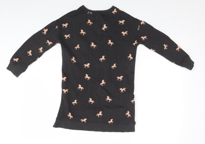 Next Womens Brown Animal Print  Pullover Jumper Size 8  - Unicorns