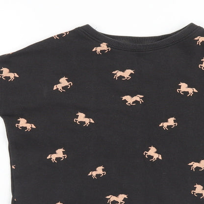 Next Womens Brown Animal Print  Pullover Jumper Size 8  - Unicorns