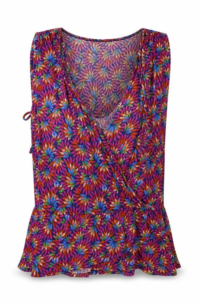 Warehouse Womens Purple Floral  Basic Blouse Size 14