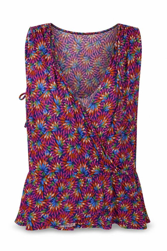 Warehouse Womens Purple Floral  Basic Blouse Size 14