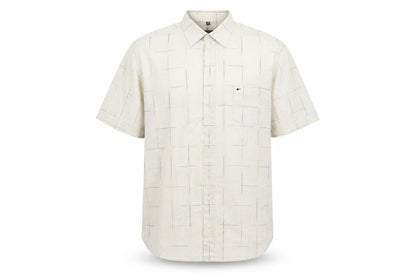 Jupiter Mens Beige Check   Button-Up Size L