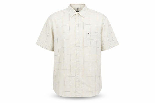 Jupiter Mens Beige Check   Button-Up Size L