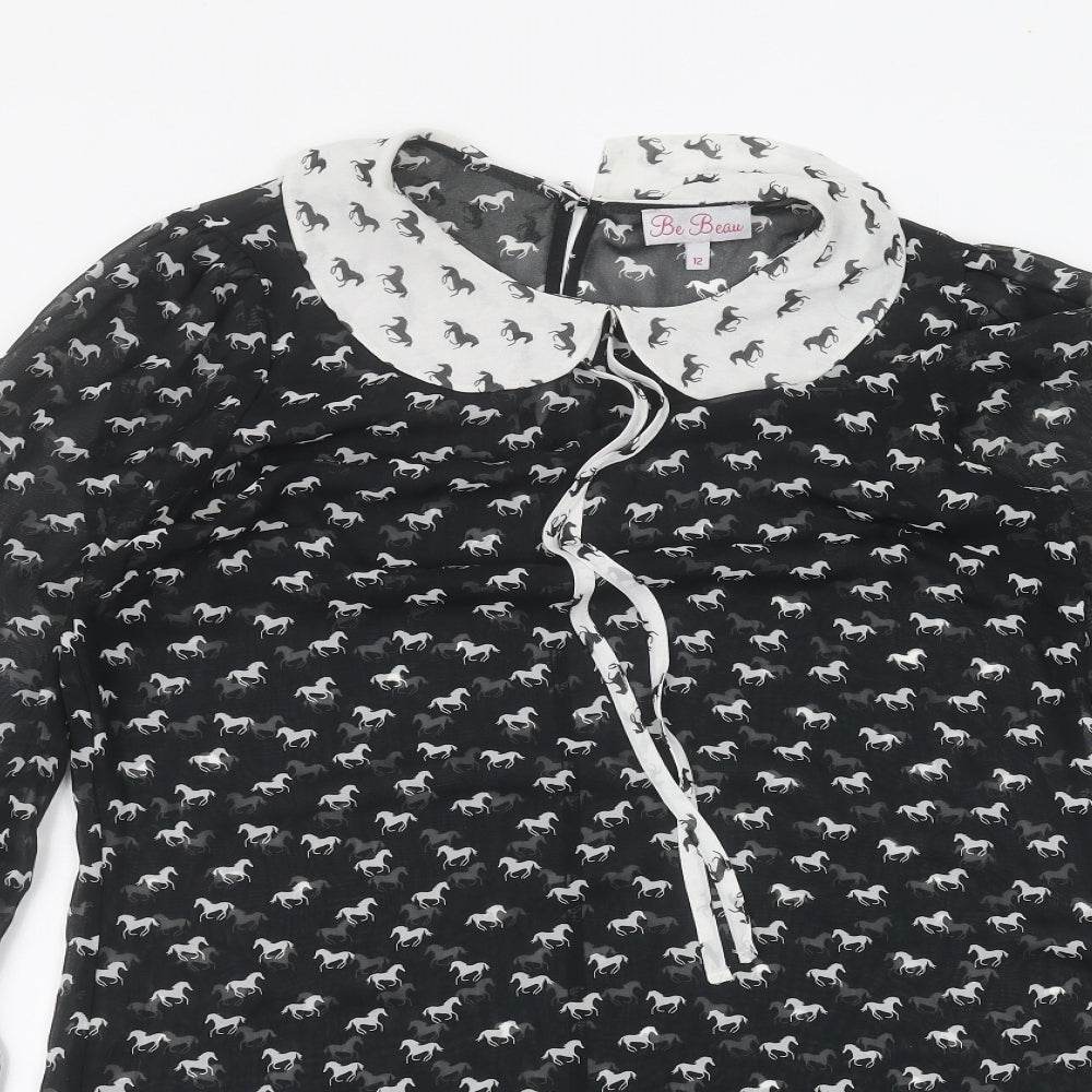 Be beau Womens Black   Basic Blouse Size 12