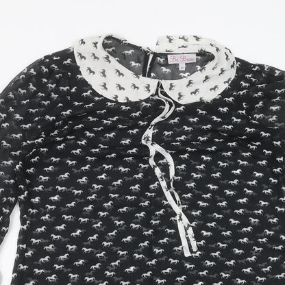 Be Beau Womens Black   Basic Blouse Size 12