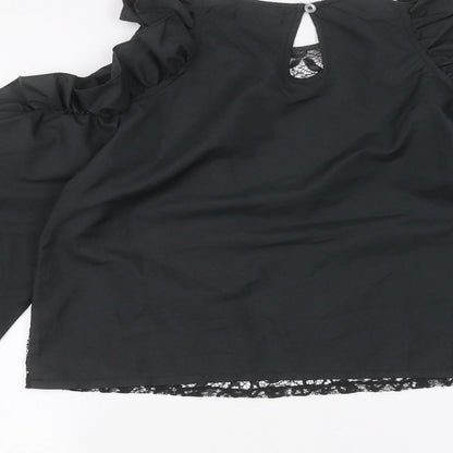 Preloved Boohoo Womens Black   Basic T-Shirt Size 8 - Label