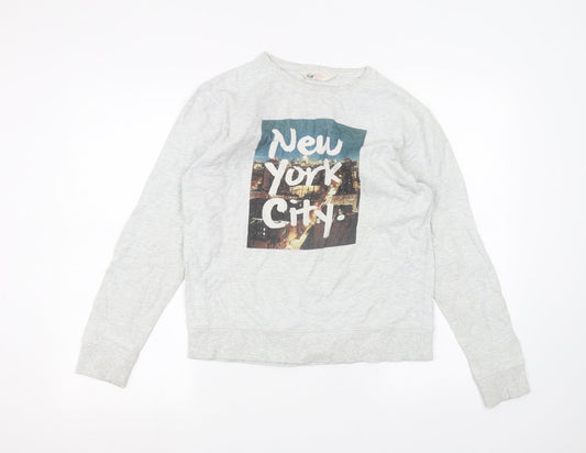 H&M Girls White   Pullover Jumper Size 14 Years