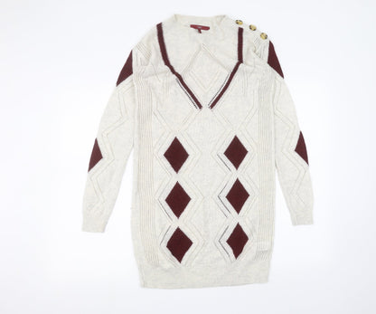Next Womens White   Pullover Jumper Size 8