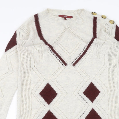 Next Womens White   Pullover Jumper Size 8