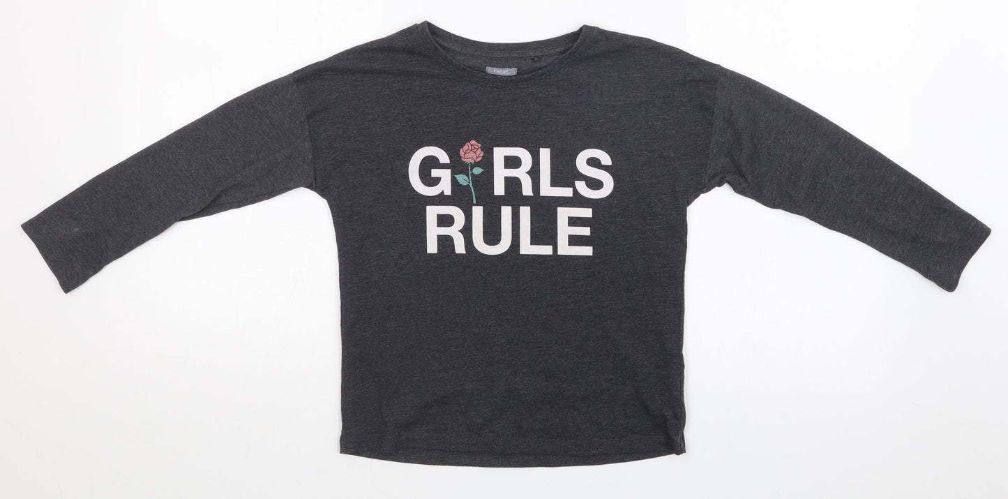 NEXT Girls Grey   Basic T-Shirt Size 7 Years