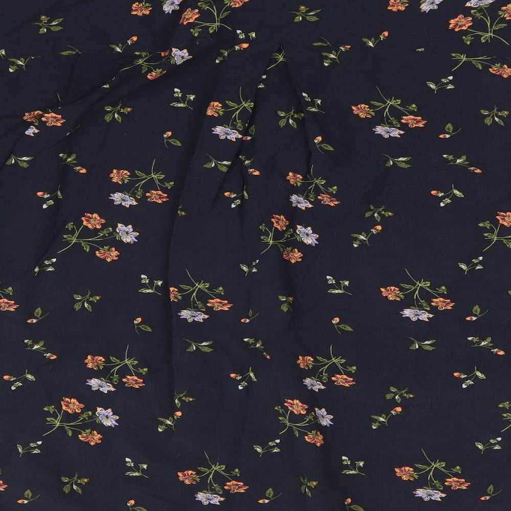 H&M Womens Blue Floral  Basic Blouse Size S