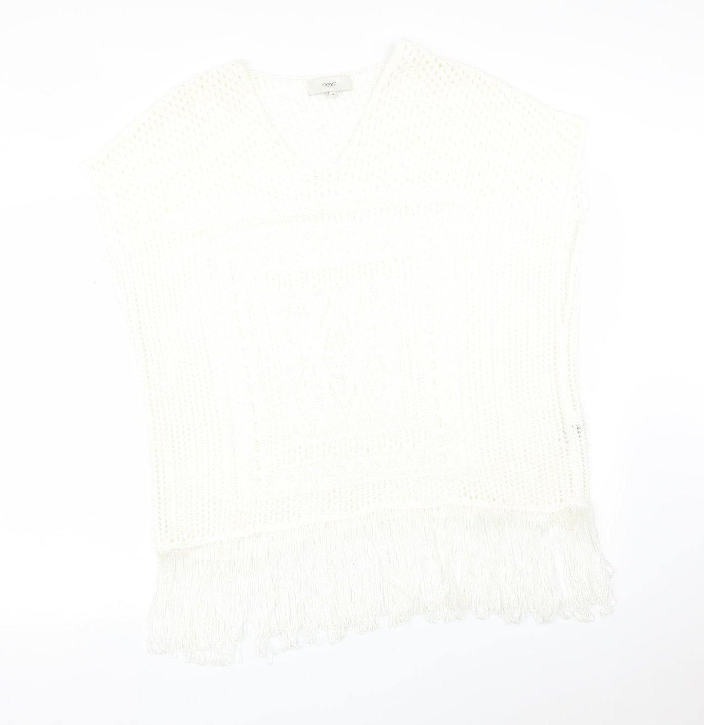 NEXT Womens White Geometric  Basic T-Shirt Size M