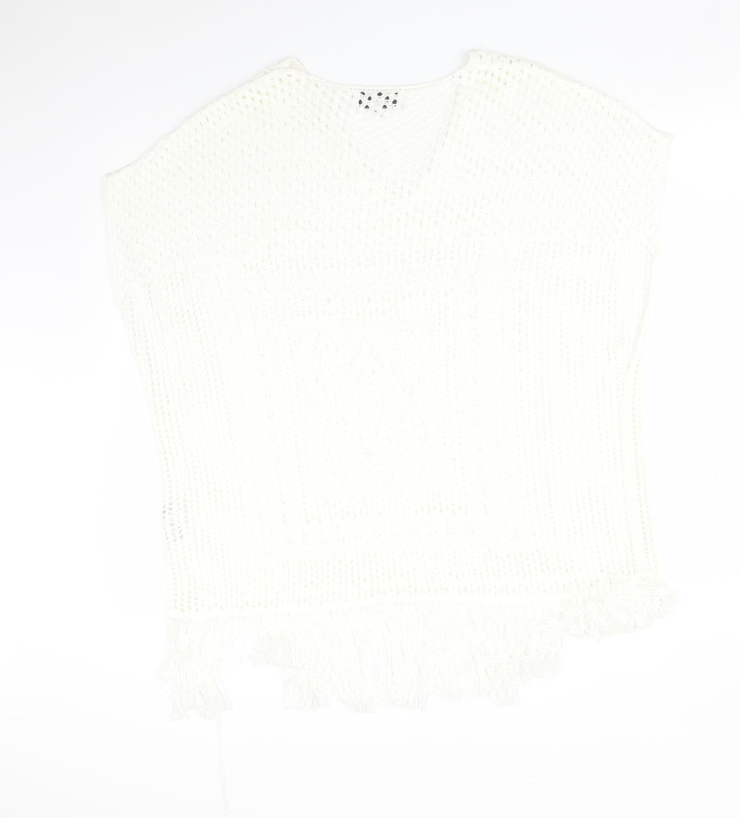 NEXT Womens White Geometric  Basic T-Shirt Size M