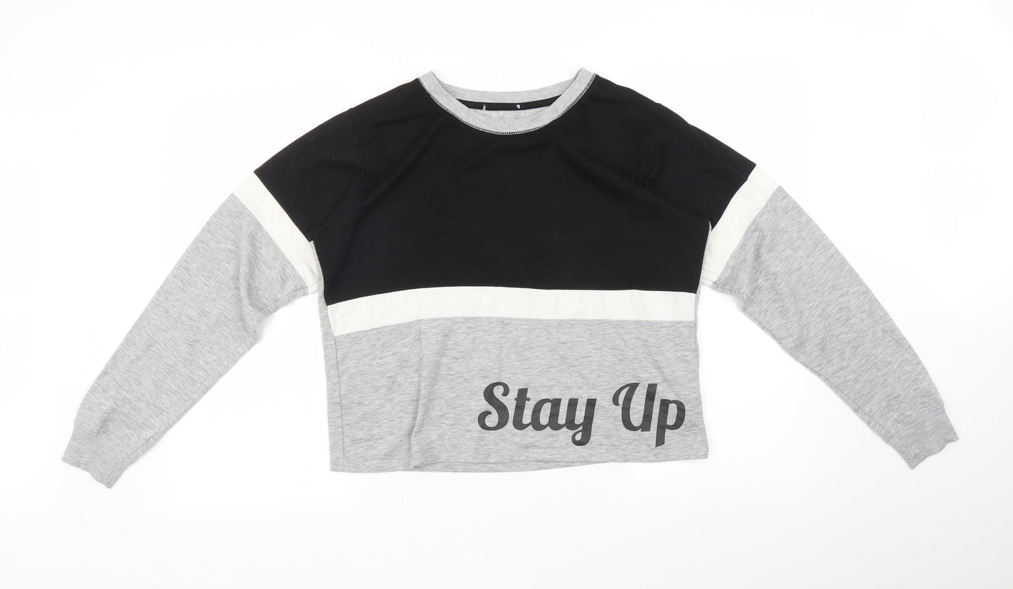 New Look Girls Multicoloured Striped  Pullover Sweatshirt Size L