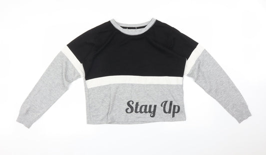 New Look Girls Multicoloured Striped  Pullover Sweatshirt Size L